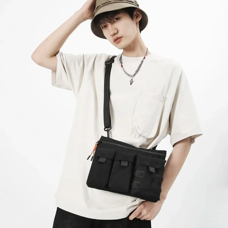 Small Crossbody Shoulder Bag for Men Women 2023 Nylon Student Unisex Messenger Waterproof Korean Fashion Sport Cycling Phone Bag