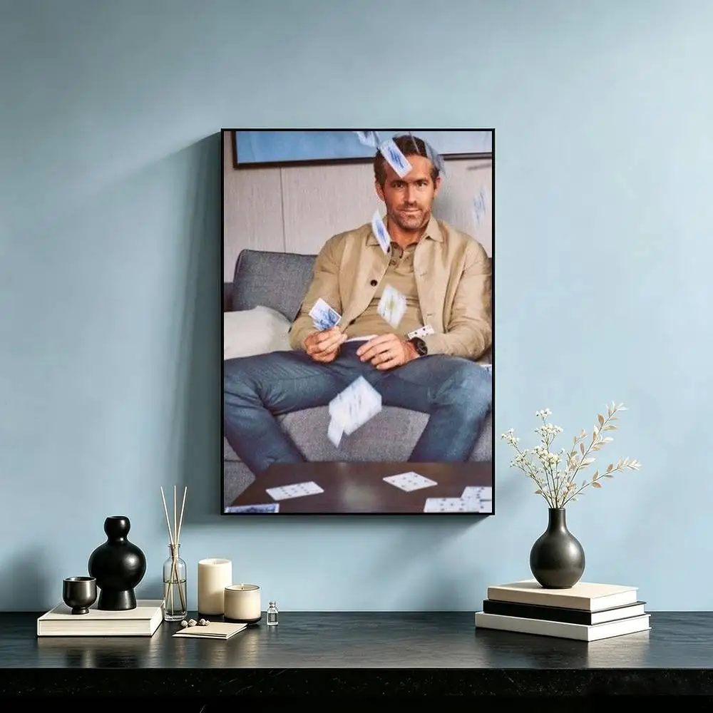 Movie actor R-Ryan Reynolds Poster Waterproof Wall Art Sticker For Bar Living Room Vintage Decor High Quality Print Gift