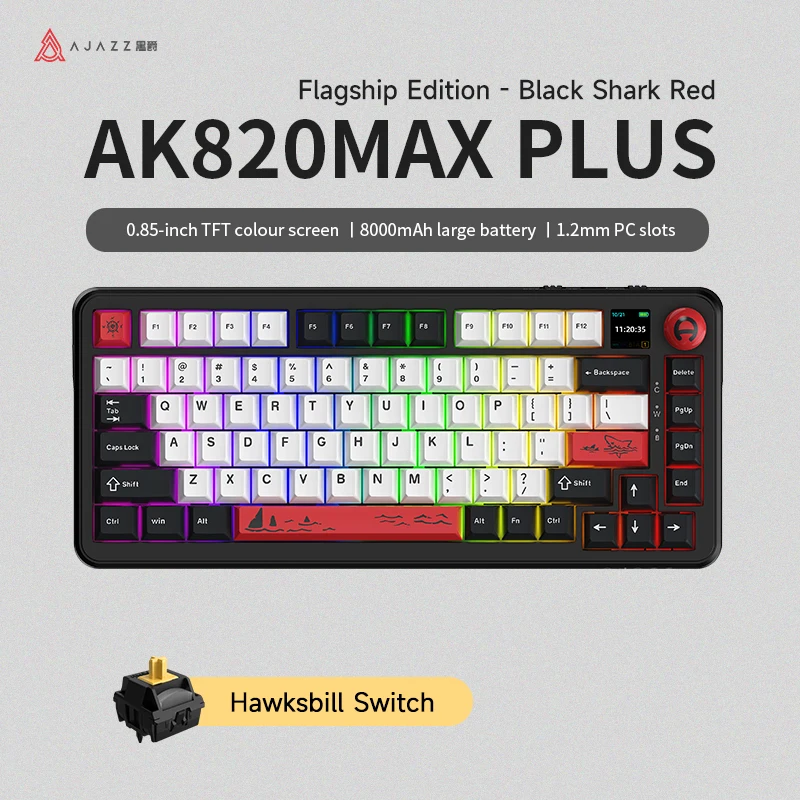 New AJAZZ AK820 MAX Plus Gaming Keyboard Tri Mode 8000mAh Gasket