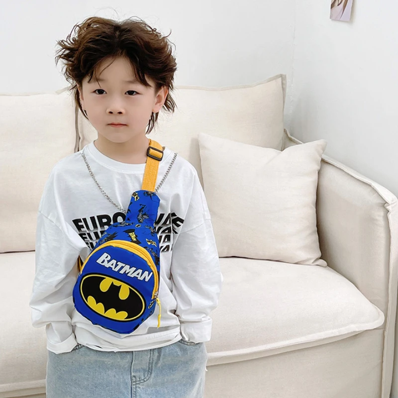 DC Batman Superman Anime Nylon Polyester Cartoon Superhero Shoulder Crossbody Bag Children Backpack Chest Bag Birthday Gifts