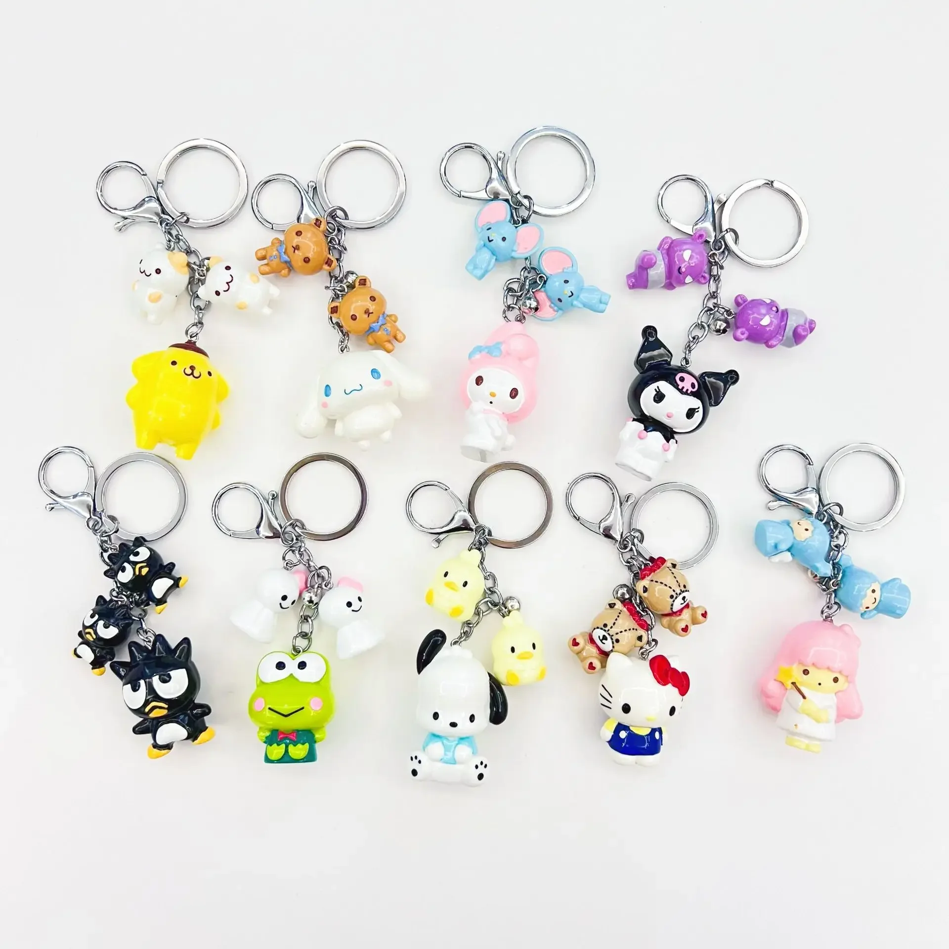 

Sanrio Hello Kitty My Melody Kuromi Cinnamoroll Pochacco Keychain Girl Cartoon Backpack Pendant Decoration Children's Toy Gifts