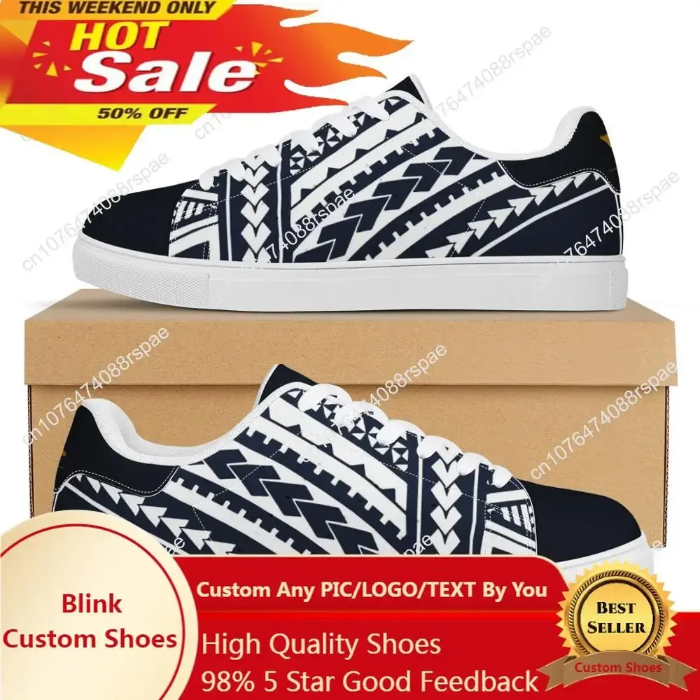 Polynesian Samoan Triboa Tribal Flat Sneaker para mulheres, Moda personalizada, Caminhada calçados esportivos, Tênis leves, Venda quente