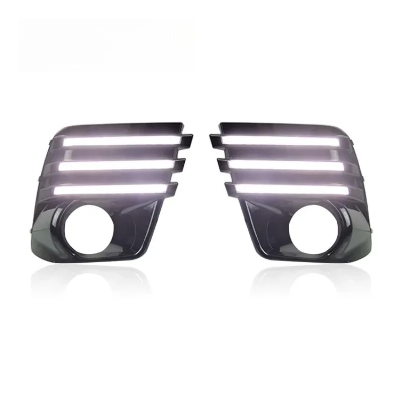 Car LED DRL Yellow Turn Signal Daytime Running Light Fog Lights Modification 12V Daylights For Subaru Forester 2022-2024