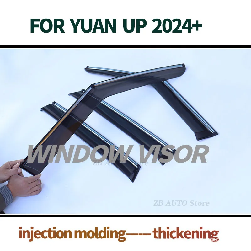 For BYD YUAN pro 2024+  Window visors Rainwater prevention; Covering the sunlight; Anti fog; Snow prevention