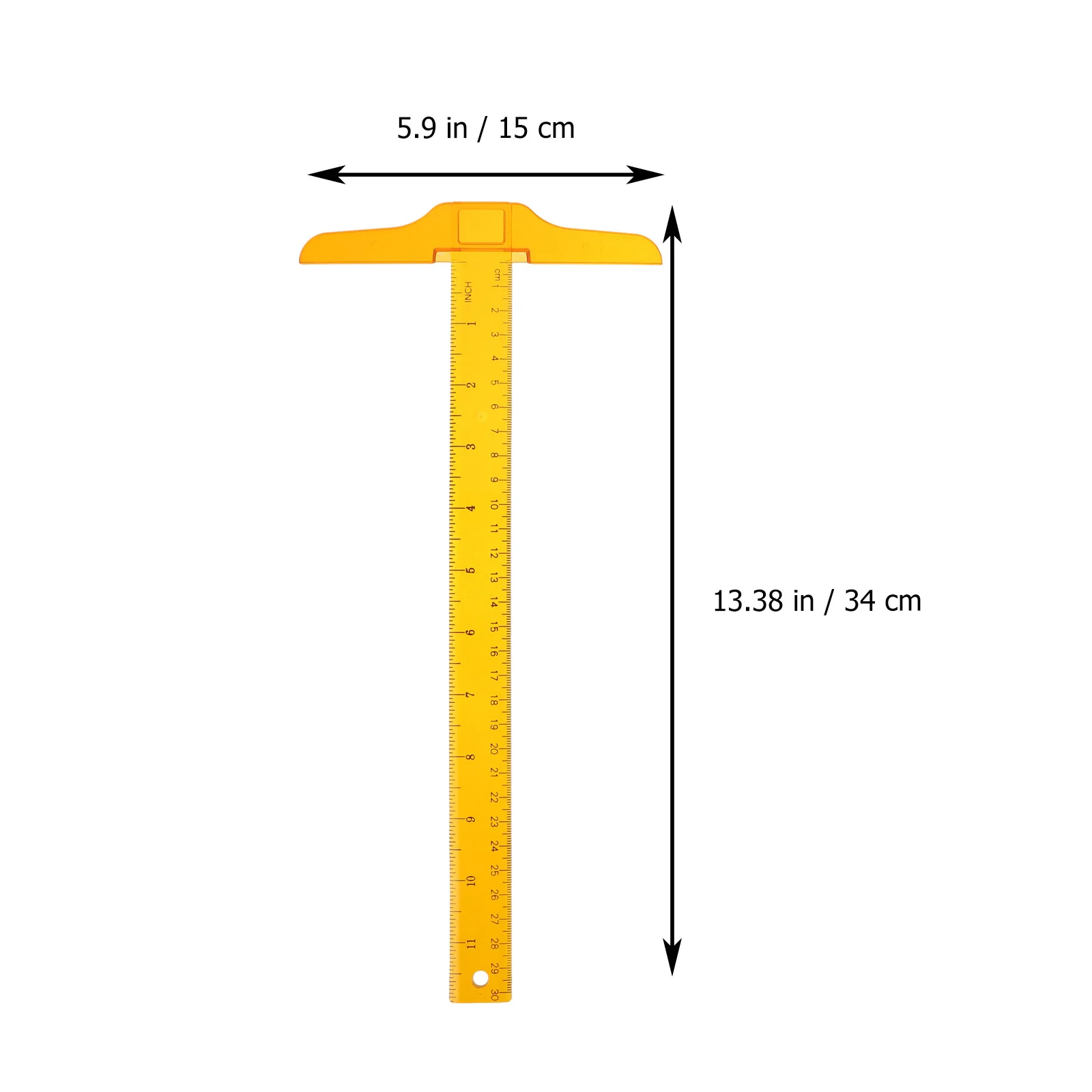 

2Pcs Transparent Plastic T Shape Ruler Measuring Tool for School Office Drawing Supplies Double Scale Ruler Measure Tool