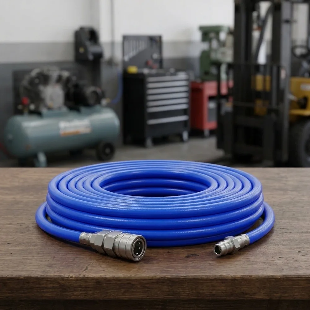 5x8mm PU Air Compressor Hose with C Type Quick Coupling Fitting for Workshop Pneumatic Tools and Air Supply Distribution