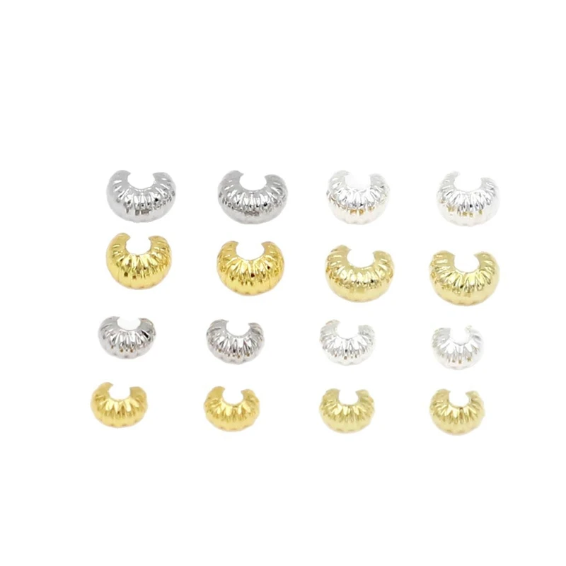 BoYuTe (100 Pieces/Lot) Open C-Clasp Beads, Brass Positioning Crimp Beads, DIY End Clips, Spacer Connectors for Jewelry Making