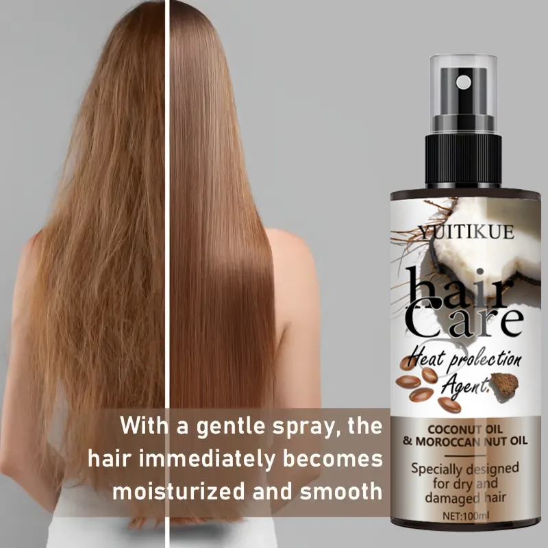 YUITIKUE Coconut Oil & Moroccan Nut Oil Hair Care Spray Heat Protection Agent Nourishing Repair for Dry Damaged Hair