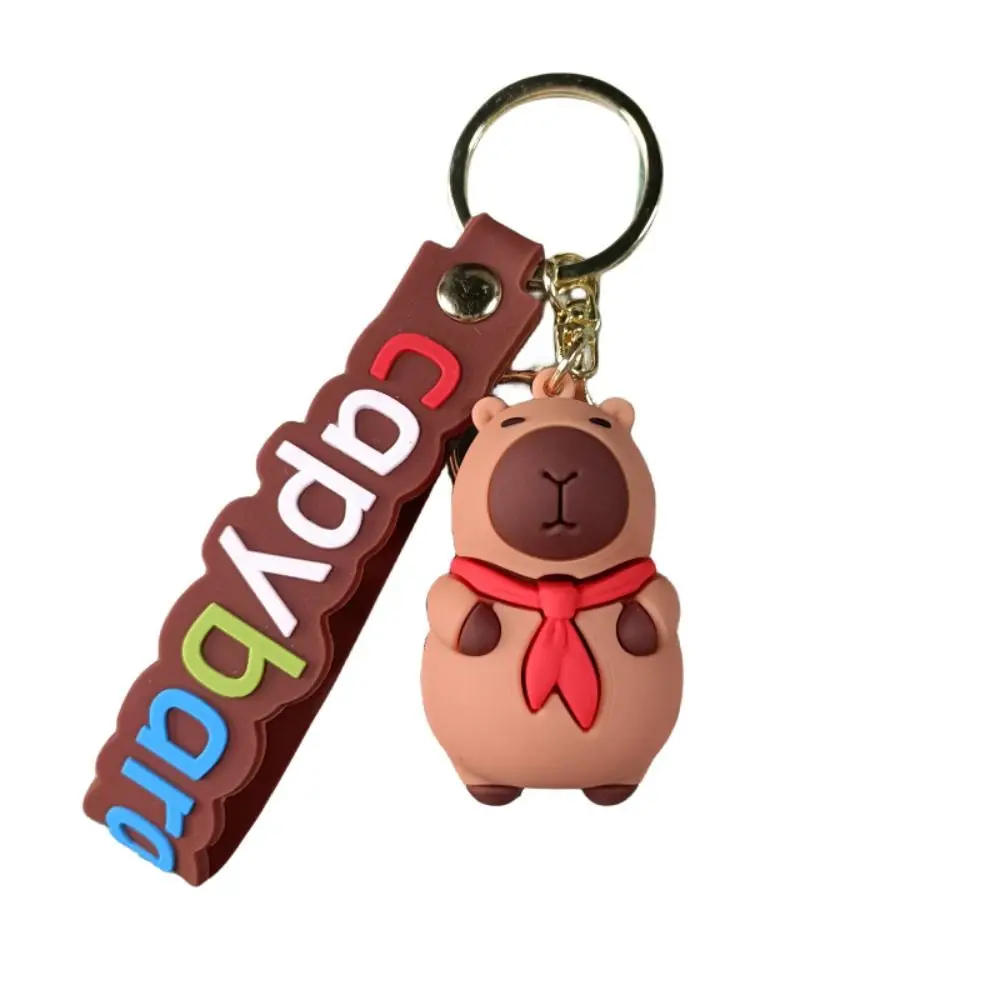 

Funny PVC Capybara Key Ring Mental Turtle Cartoon Capybara Keychain Soft Adhesive Waterproof Animal Capybara Pendant Gift