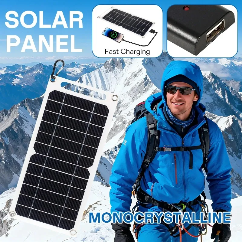 Portable 5V 35W Solar Panel USB Safe Charging For Mobile Power Bank Outdoor Camping Home RV