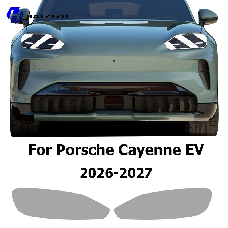 

For Porsche Cayenne EV 2026-2027 Smoke Black Car Headlight Protective Film TPU Anti-Scratch Vinyl Wrap Kit for Auto Light Custom