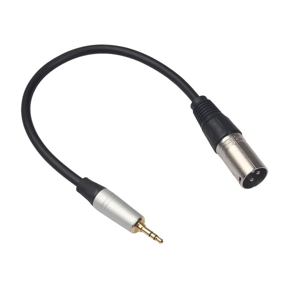 0.3m XLR 3-Pin Male to 3.5mm Stereo Plug Shielded Microphone Mic Cable Jack 3.5 Male to Female