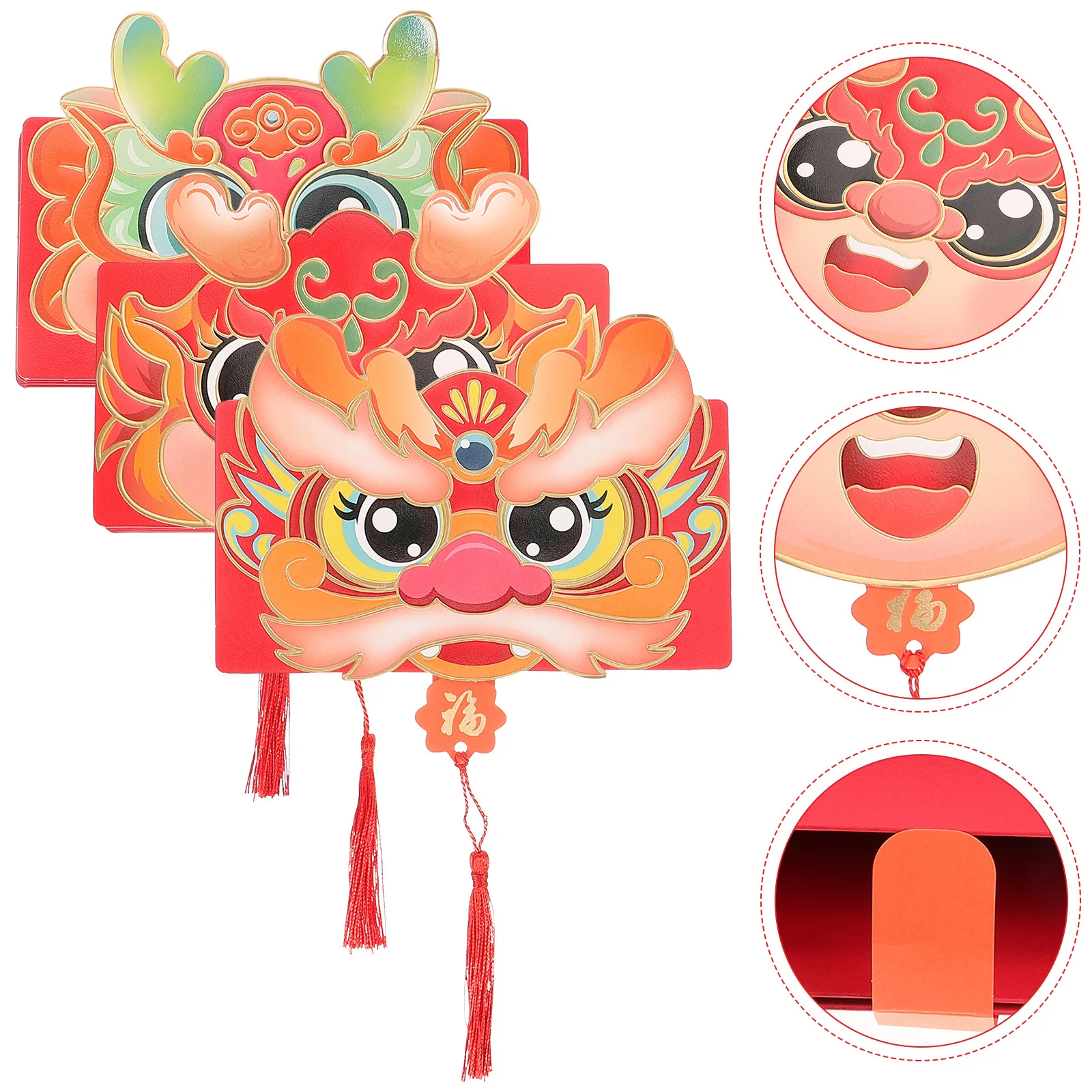 

3 шт. складные красные конверты ярких цветов с китайским узором для подарков на Новый год, день рождения, свадьбу, фестиваль, упаковка для денег, красная бумага