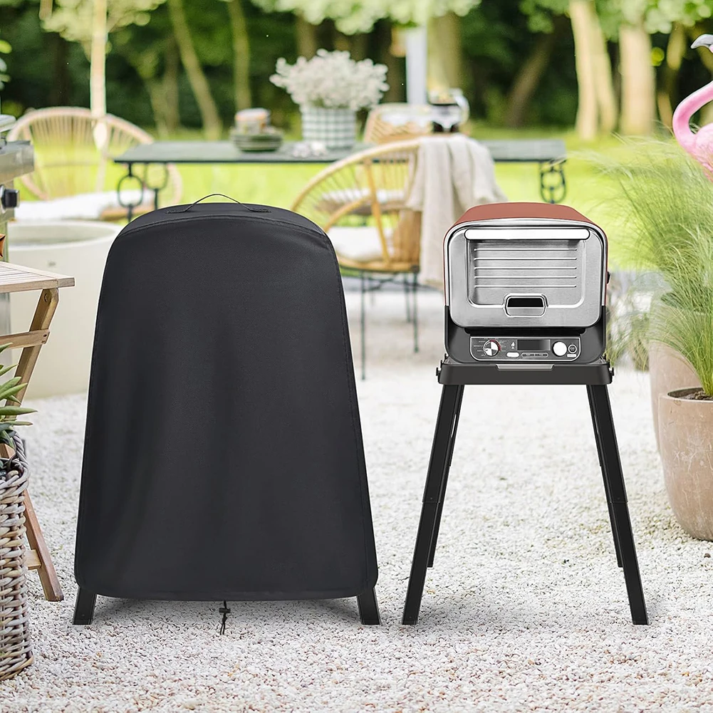 Outdoor Round BBQ Grill Cover 210D Weather-Resistant Dust-proof Pizza Oven Cover 89*69*115cm Outdoor Oven Accessories New