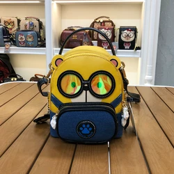 CREAM BEAR  Mini Backpack Leisure New Cartoon Cute Doll Little Yellow Bear Backpack Women's Fashionable Crossbody Bag Girl Gift