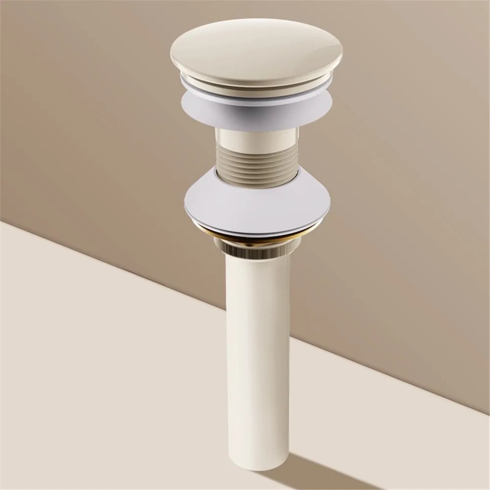 Antique Pop up Drain for Bathroom Sink Vessel Vanity, Brushed Gold Brass Assembly Replacement Kits Stopper, Flip Top, Overflow