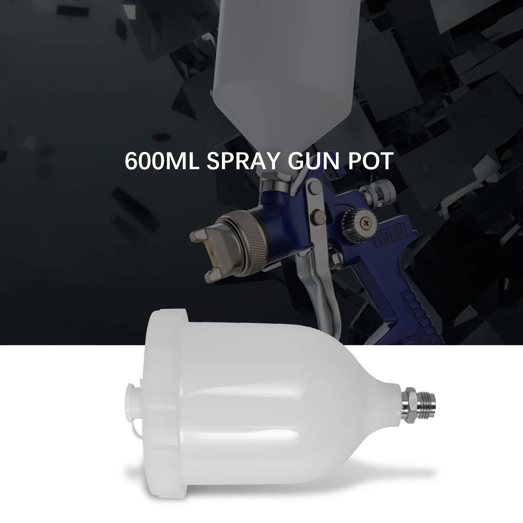 Spray Gun Cup Replacement Pot 600ML For Devilbiss GTI / TEKNA Pro Pri FLG New