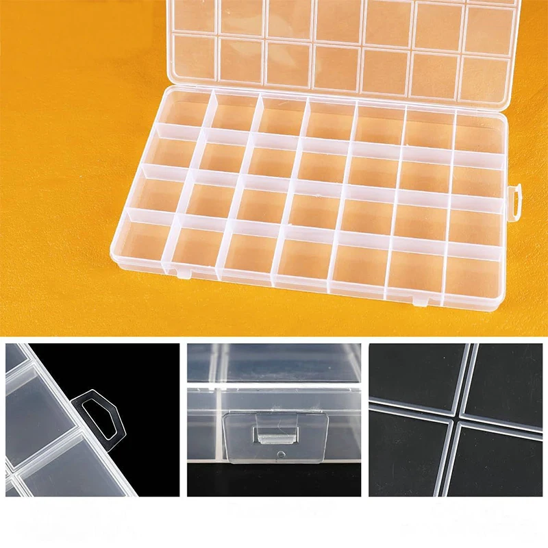 

28 Grids Bead Organizer Craft Organizers and Storage Acrylic Organizer Plastic Bead Organizer Box for Crafts Organizing Storing