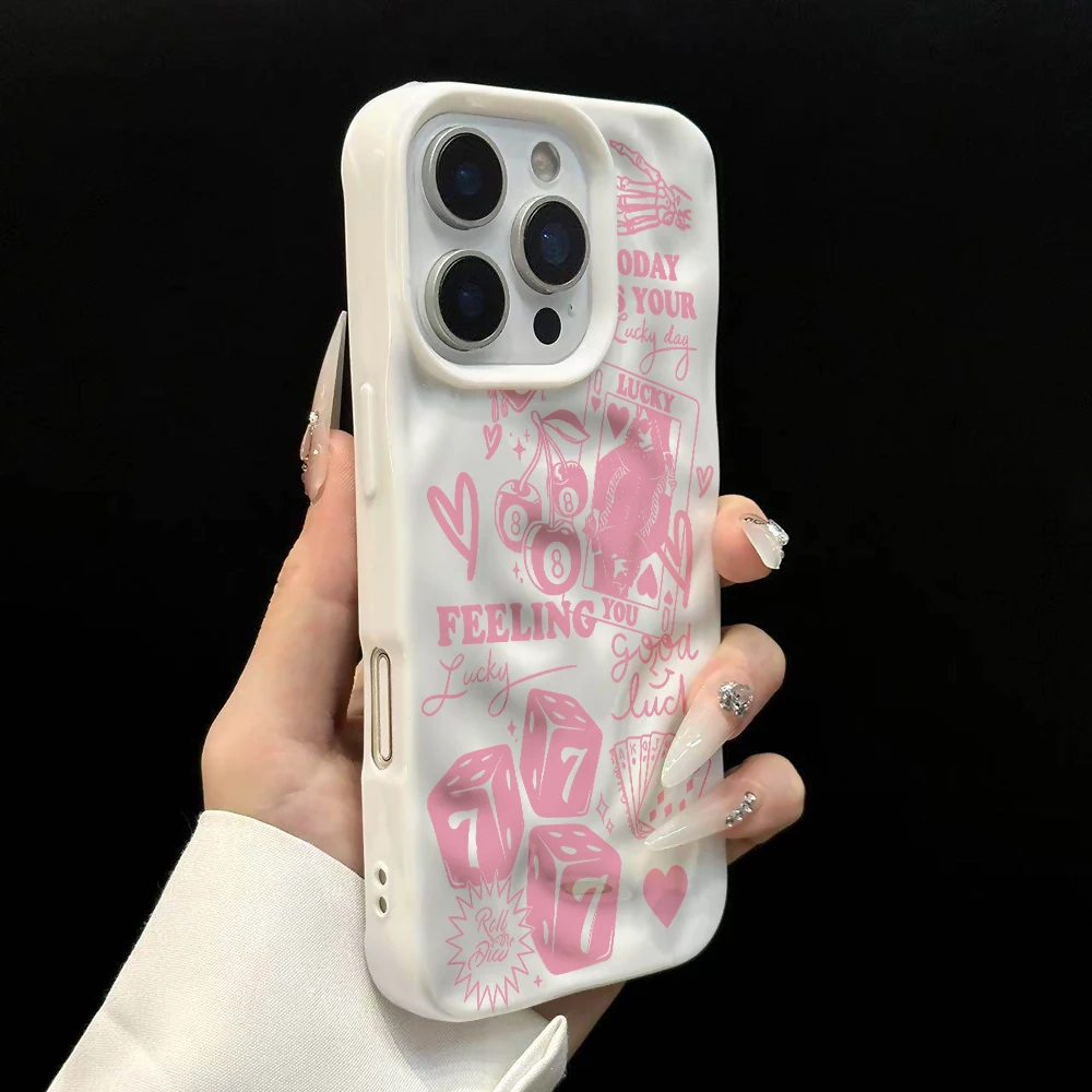Good Luck Las Vegas Fashion Handyhülle für iPhone 17 16 15 14 13 12 11 Pro Max 14 Plus 17Air Falten-Wellen-Soft-Silikonhülle – Detail 8