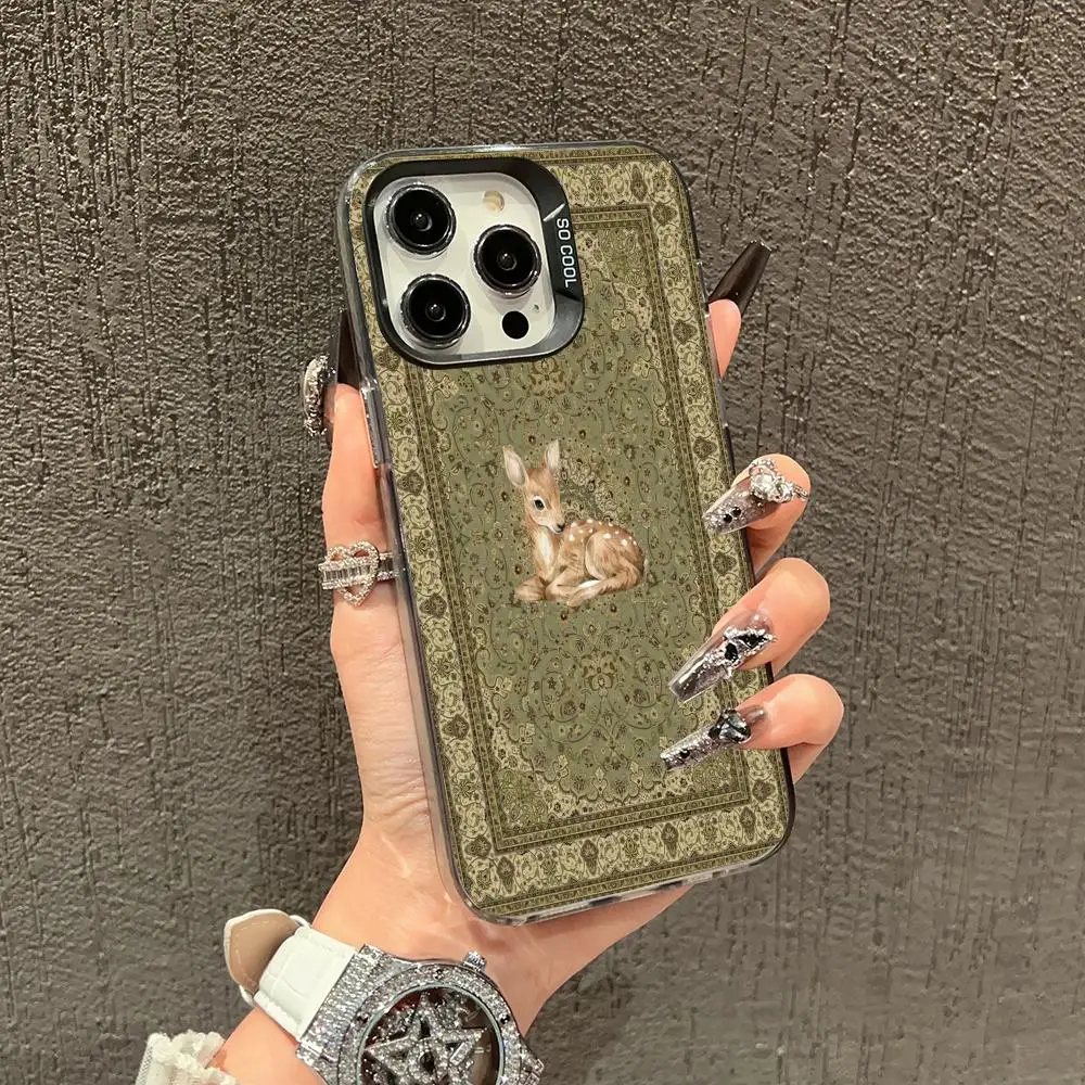 

Deer on Persia case for iPhone17 16 15 14 13 12 11 Pro/ Max/Plus shock-proof rear cover anti-fingerprint