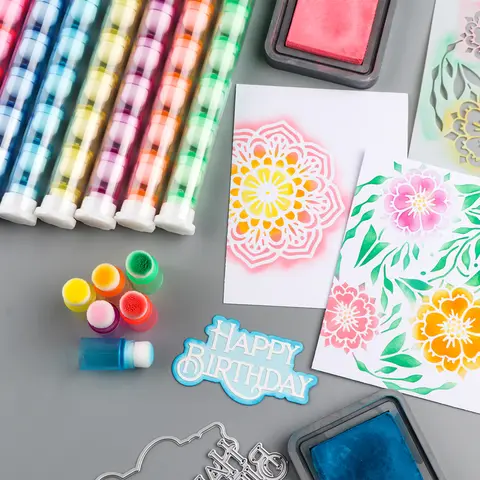8 개/대 미니 쌓을 수있는 블렌더 브러쉬 부드러운 강모 손가락 Daubers 잉크 혼합 도구 Cardmaking 그림 그리기 더 쉽게