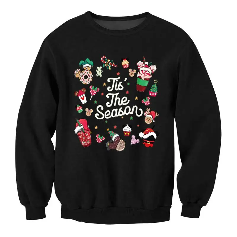 Oh Snap Gingerbread Cosplay hombre sudaderas de Navidad pareja negro Beige gráfico Jersey disfraz Otoño Invierno Tops ropa