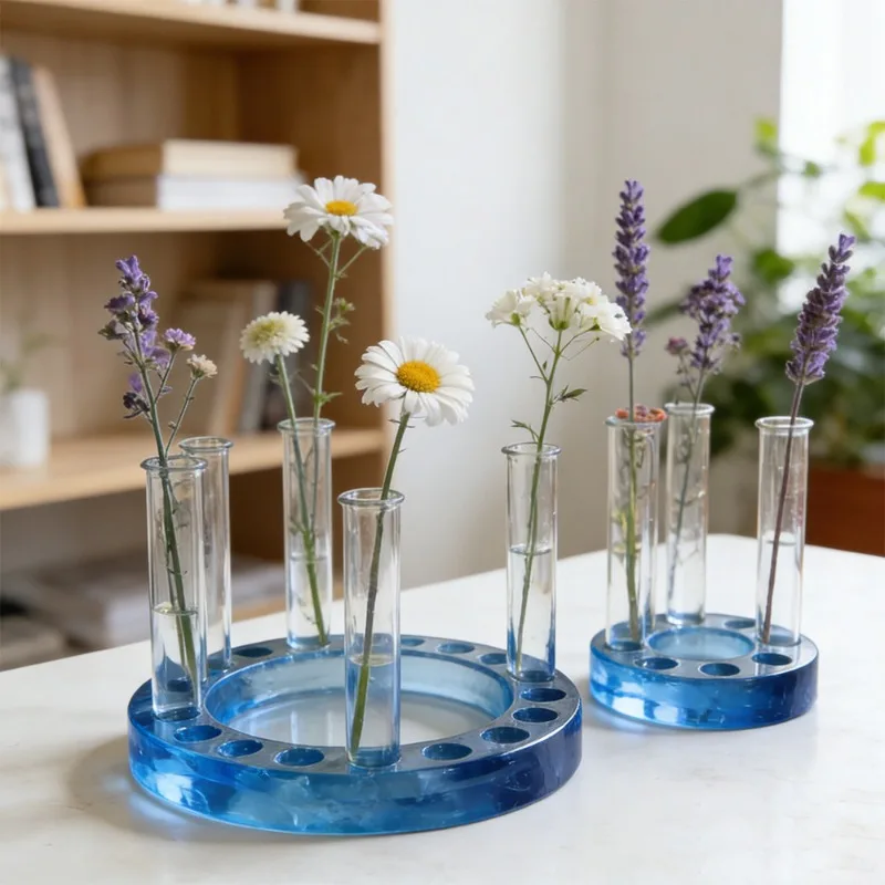 Silicone Resin Mold for Hydroponic Planter Flower Arrangement Holder Epoxy Mould Plant Propagation Station Home Garden Decor