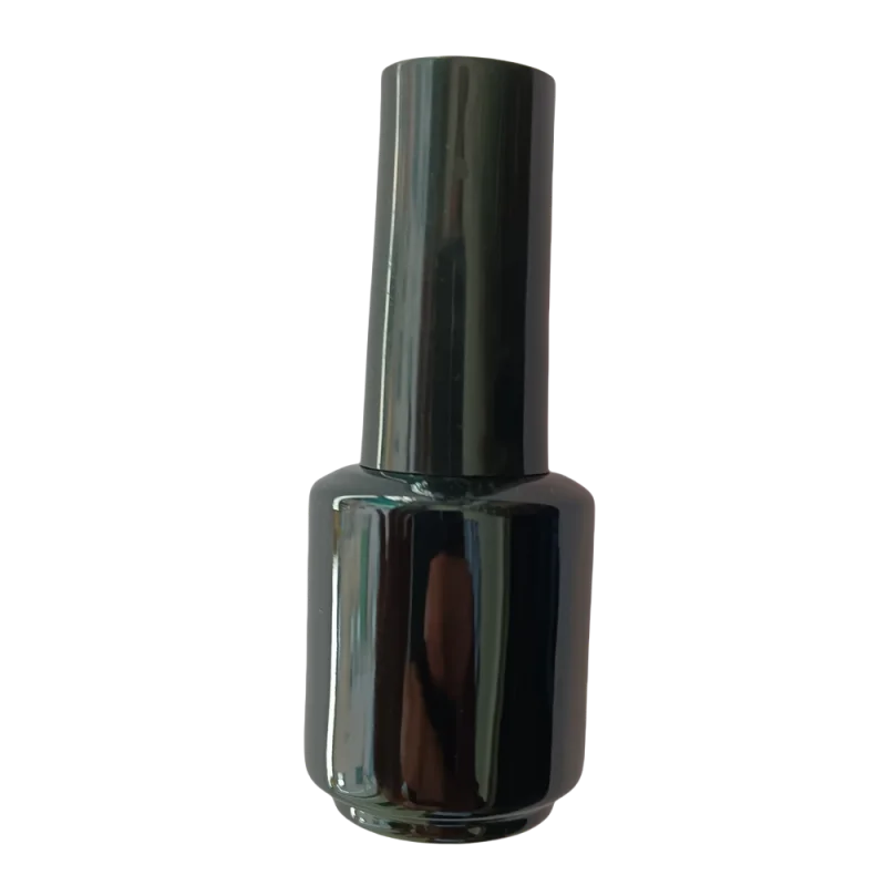 

8ml Black Glass Nail Polish Empty Bottles Refillable Nail Gel Polish Containers With Brush Cap