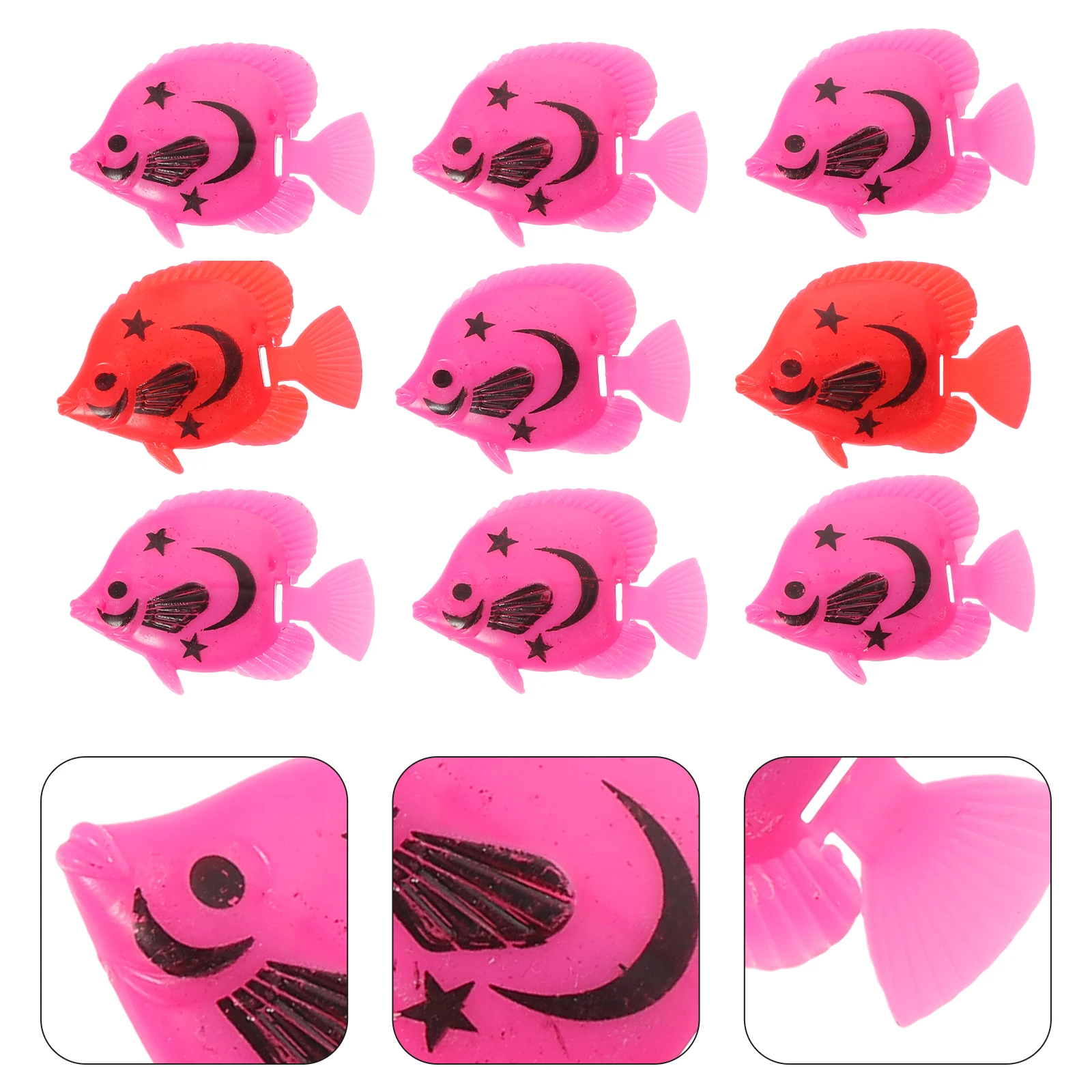 

10 Pcs Artificial Floating Fish Decorative Aquarium Tank Props Lifelike Plastic Bright Color Random Pattern Fishbowl Bathtub