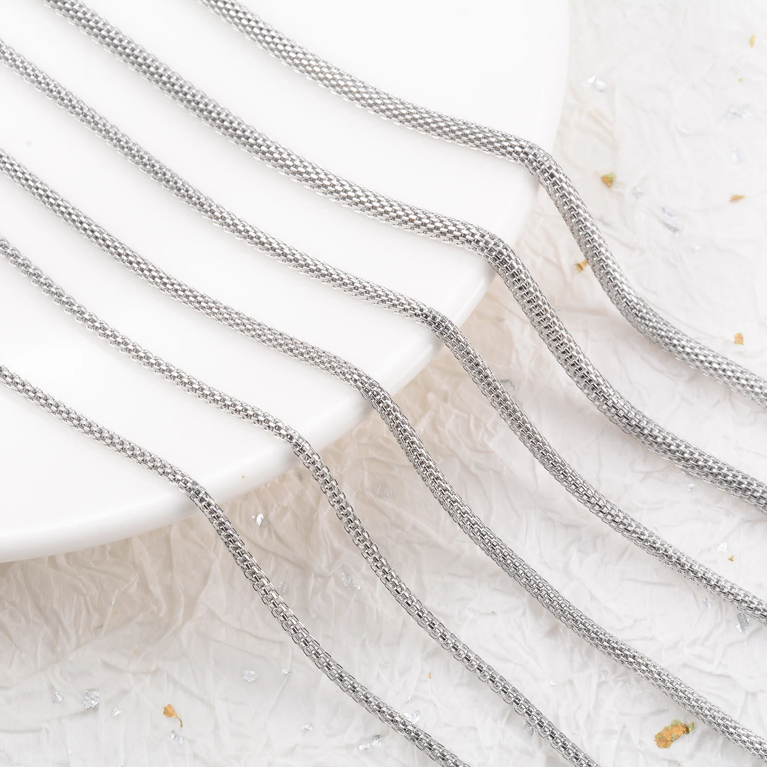 Modische Edelstahlkette mit einer Breite von 2,0 mm/2,4 mm/3,2 mm, wasserdicht, Kielglieder-Halskette, Schmuckzubehör, Choker. – Detail 5