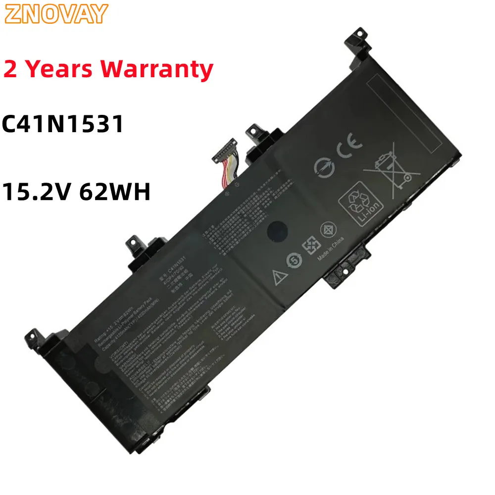 

ZNOVAY C41N1531 Battery For ASUS ROG Strix GL502VSK GL502VS GL502VY GL502VY-DS71 GL502VY-DS74 GL502VS-1A RDG 15.2V 62Wh/3653mAh