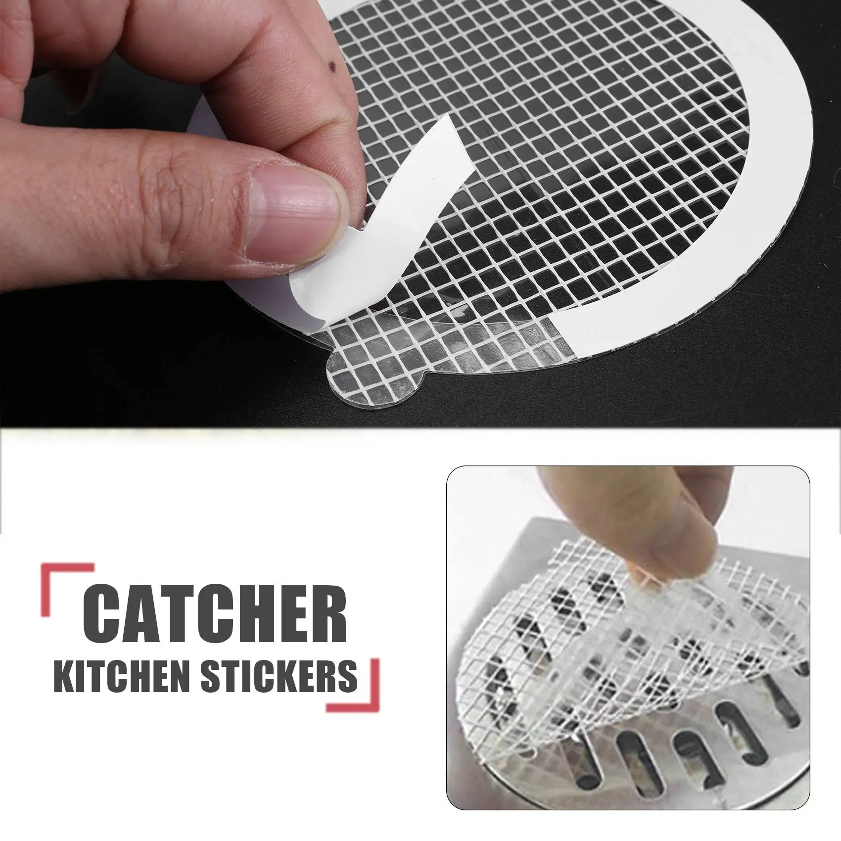 50 Pcs Disposable Shower Drain Hair Catcher Mesh Stickers, Anti Clogging Floor Sink Strainer, Shower Drain Dog Hair