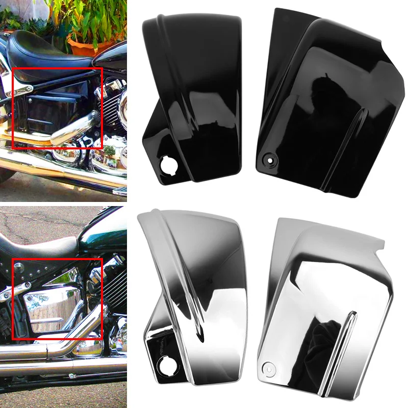 

Боковые крышки аккумуляторного отсека мотоцикла для Yamaha V-Star XVS400 XVS650 Dragstar DS400 DS650, классическая защита от левого и правого обтекателя на заказ