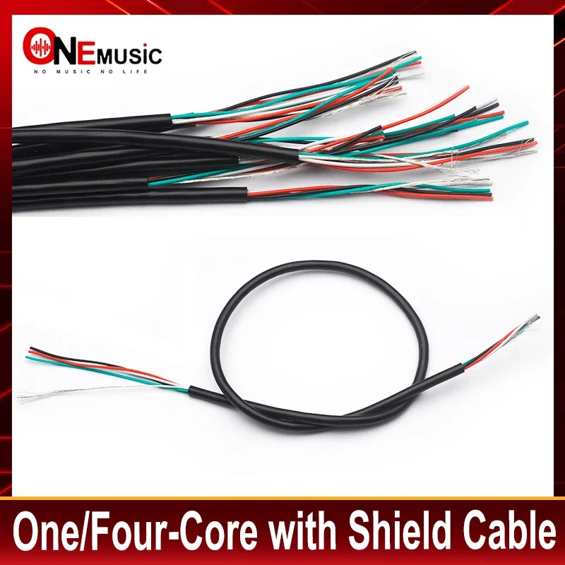 10Pcs Four-Core with Shield Cable for Electric Guitar Pickup Making Humbucker with Coil Spliting Cable Black