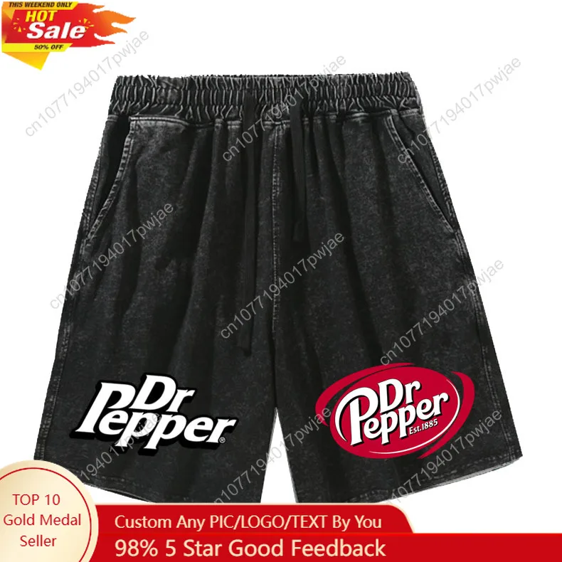 D-DR P-Pepper السراويل رجل إمرأة مراهق ريترو سراويل قصيرة خمر القطن مطاطا لينة شورتات للبحر السراويل المخصصة