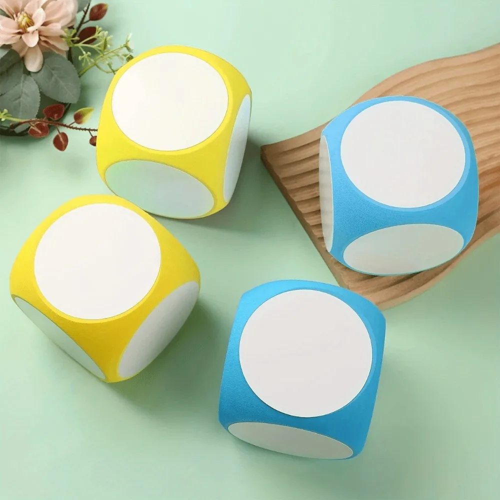 3個/セット 巨大EVAダイスセット - パーティー、教室、数学、英語用の再利用可能な書き込み&消去機能付き、ペン1本とスポンジ消しゴム1本付き