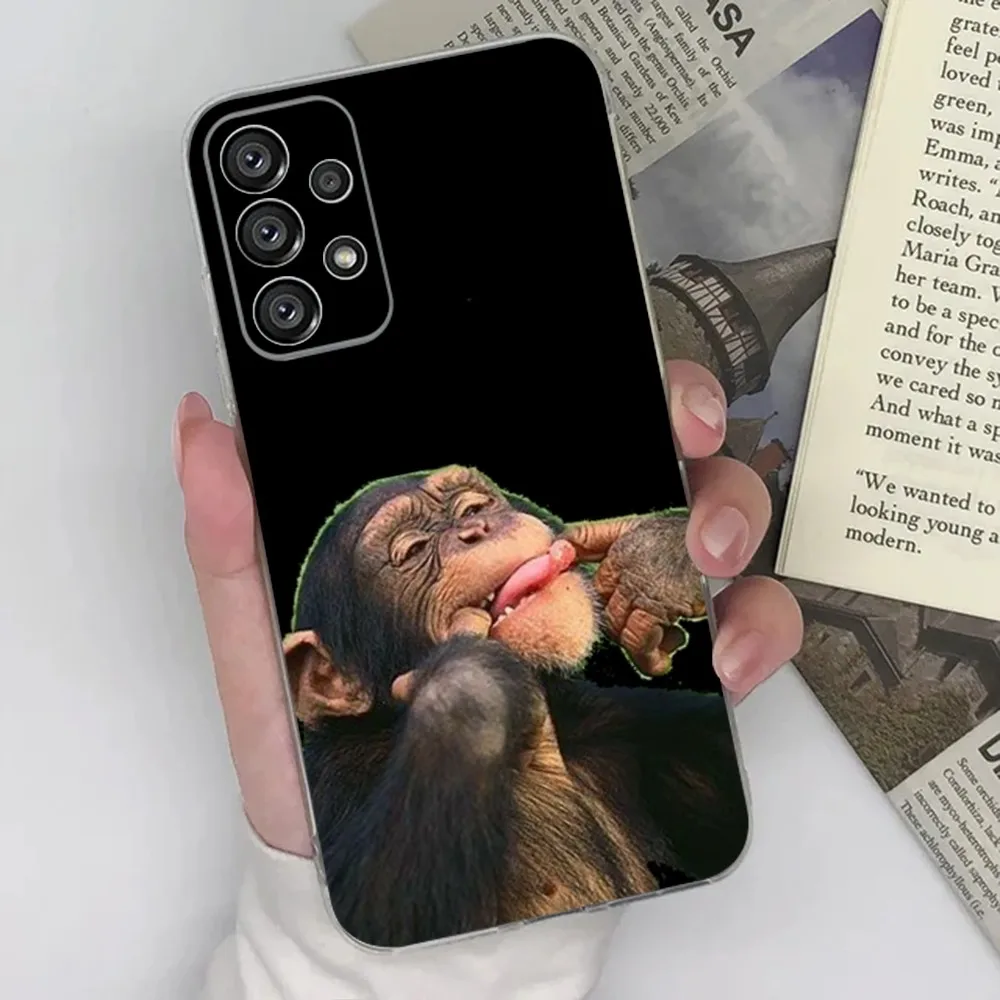 Monkey Sipping Caprisun Meme  Phone Case For Samsung S30,S23,S21,S22,S20 Ultra,S20 FE lite,S10,S9,S8 PIus Cover Clear