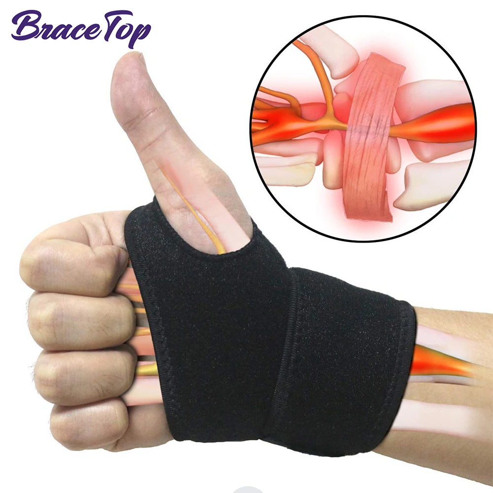 BraceTop 1 adet spor ayarlanabilir bilek desteği Brace karpal tünel bilek Brace el desteği bilek desteği artrit Tendinitis için