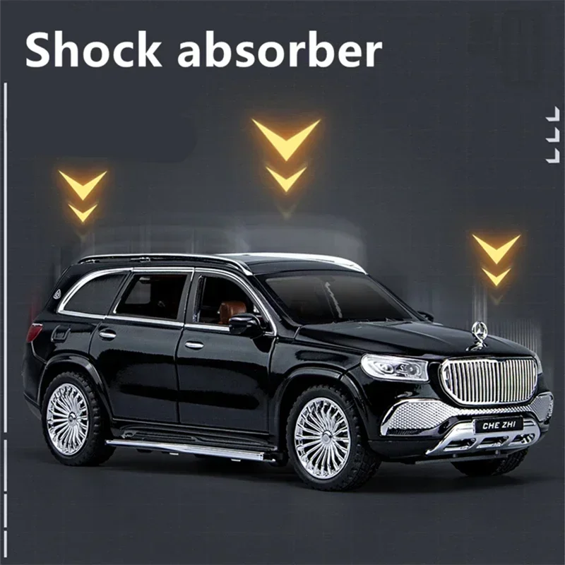 1:24 Maybach Gls Gls600 Gelegeerd Luxy Automodel Diecasts Metalen Speelgoedvoertuigen Auto Model Simulatie Geluid En Licht Kinderen Speelgoed Cadeau