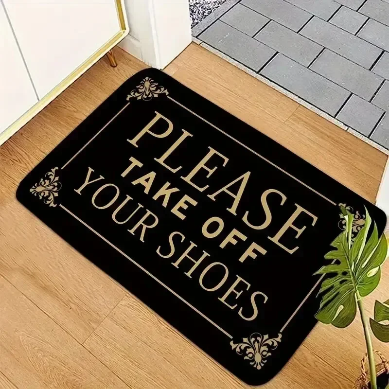 Letters Welcome Door Mat Black Living Room Bedroom Decor Carpets Non-slip Kitchen Bathroom Entrance Doormats Porch Rugs Washable