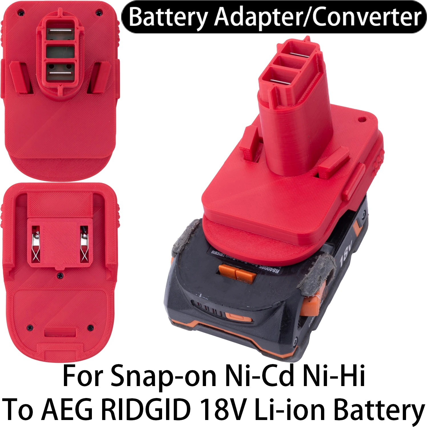 

Battery Adapter/Converter for Snap-on Ni-Cd Ni-Hi tools to AEG RIDGID 18V Li-ion Battery Adapter Power Tool Accessory
