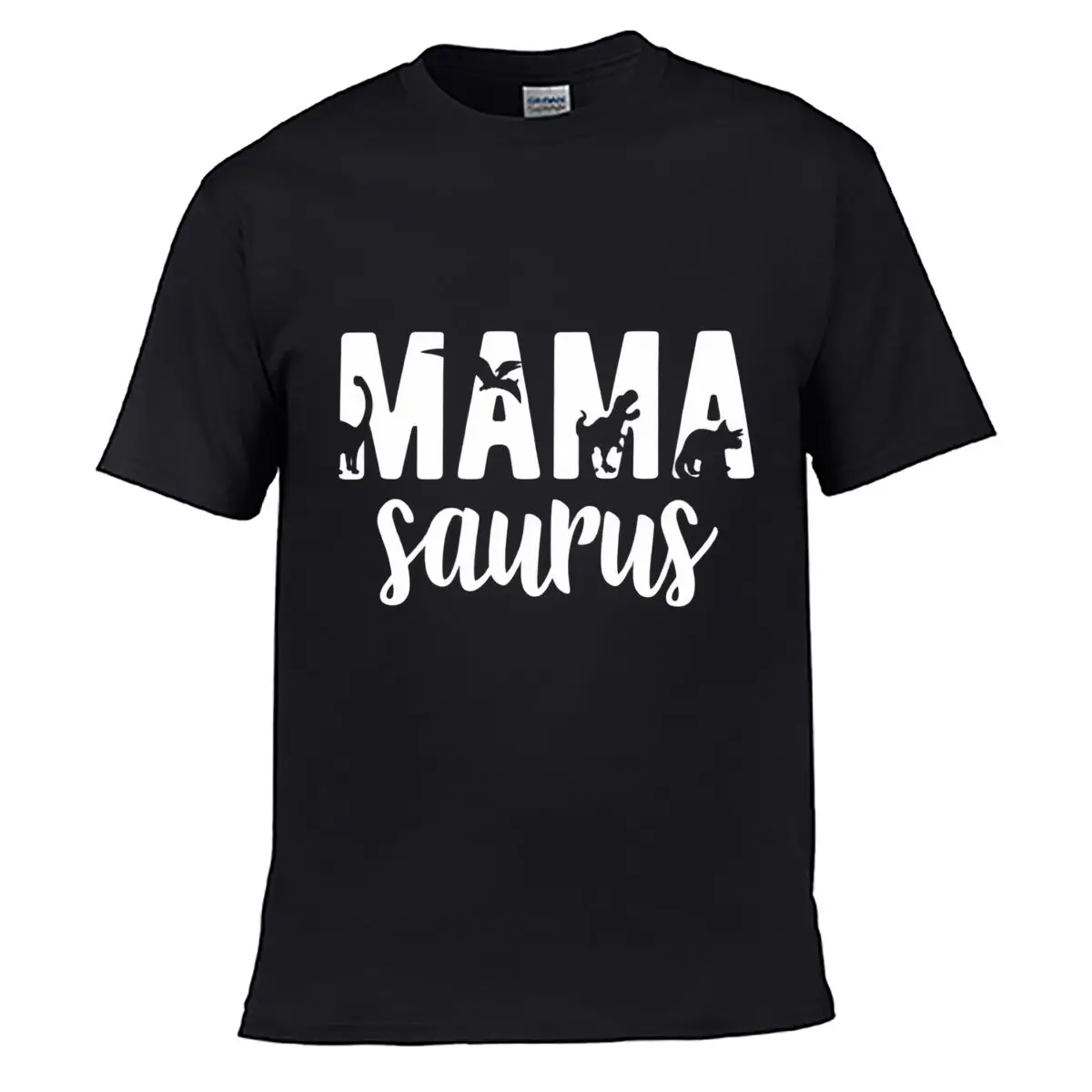 Mama Saurus Dinosaur Mom Funny Graphic Design Loose Casual Tee