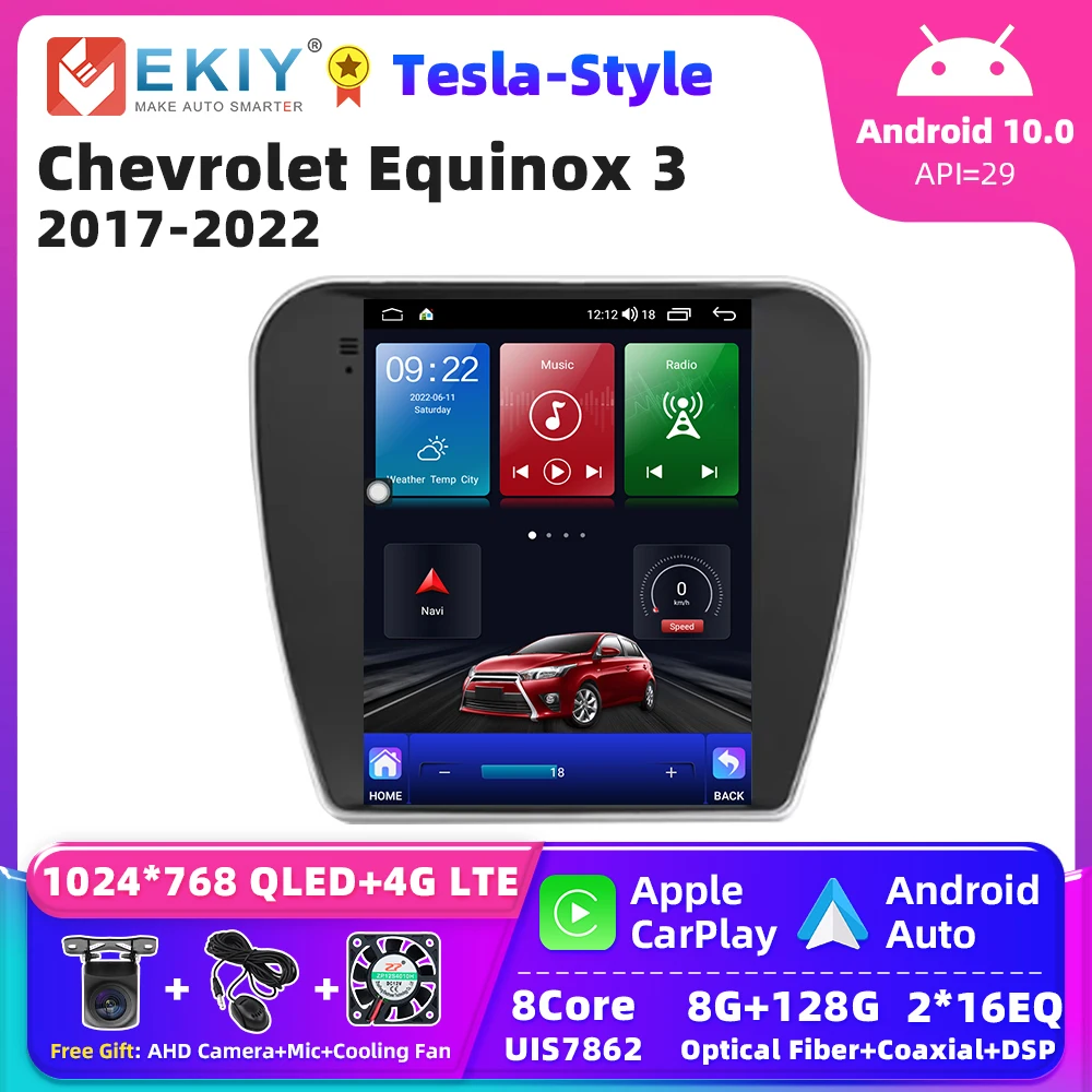 مُقيّم شامل لجهاز تشغيل وسائط سيارة Chevinox EKIY Tesla IPS 2017–2022: تجربة حقيقية مع Android 10 و4G وCarPlay