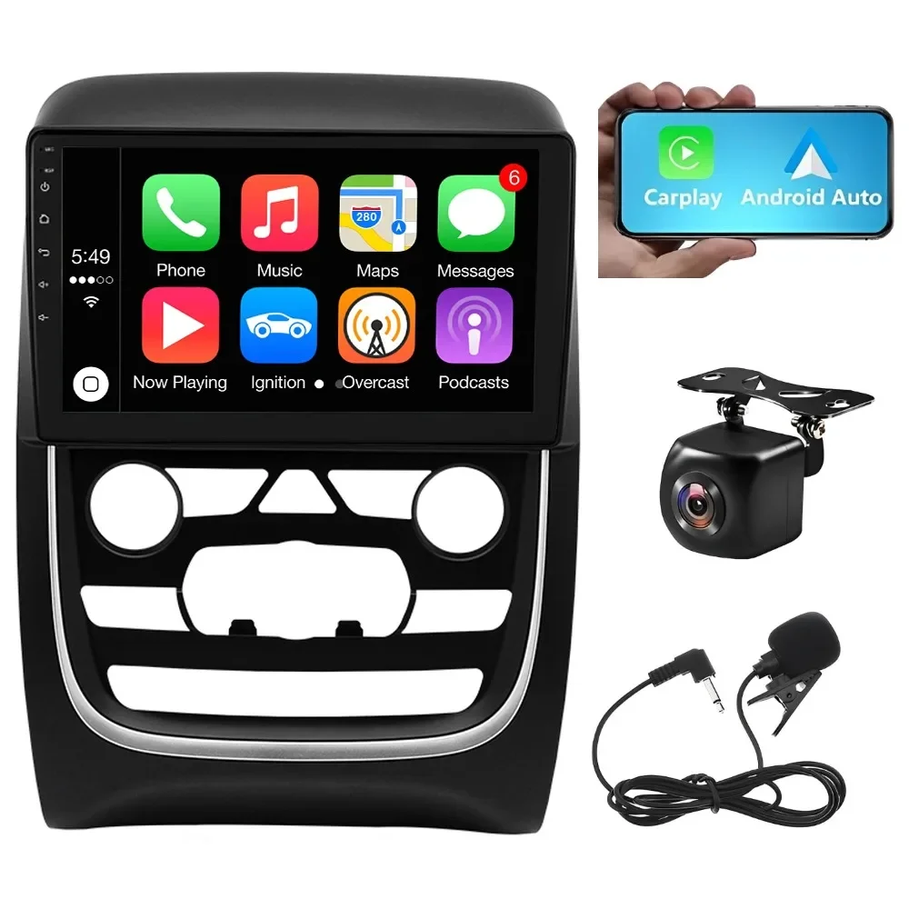 9 بوصة - CarPlay مدمج + Android Auto / 2+64G + كاميرا AHD + ميكروفون للملاحة الداخلية لـ 2014-2020 Dodge Durango Android 15