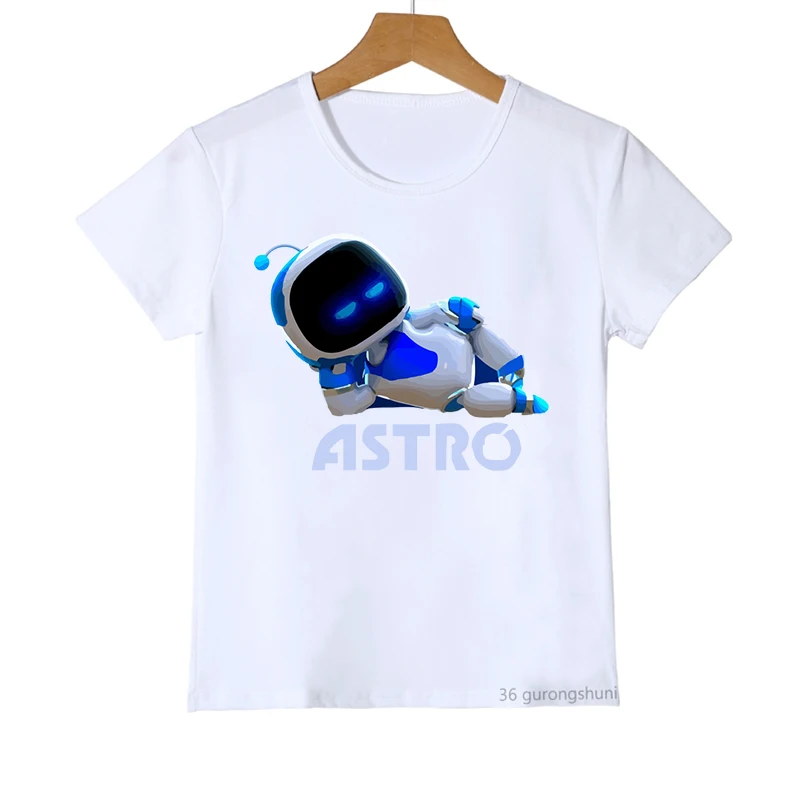 2024 New Style Boys T-Shirts Astros Playroom Cartoon Print Children\'S Tshirt Summer Casual Boys Clothes Toddler T Shirt Tops