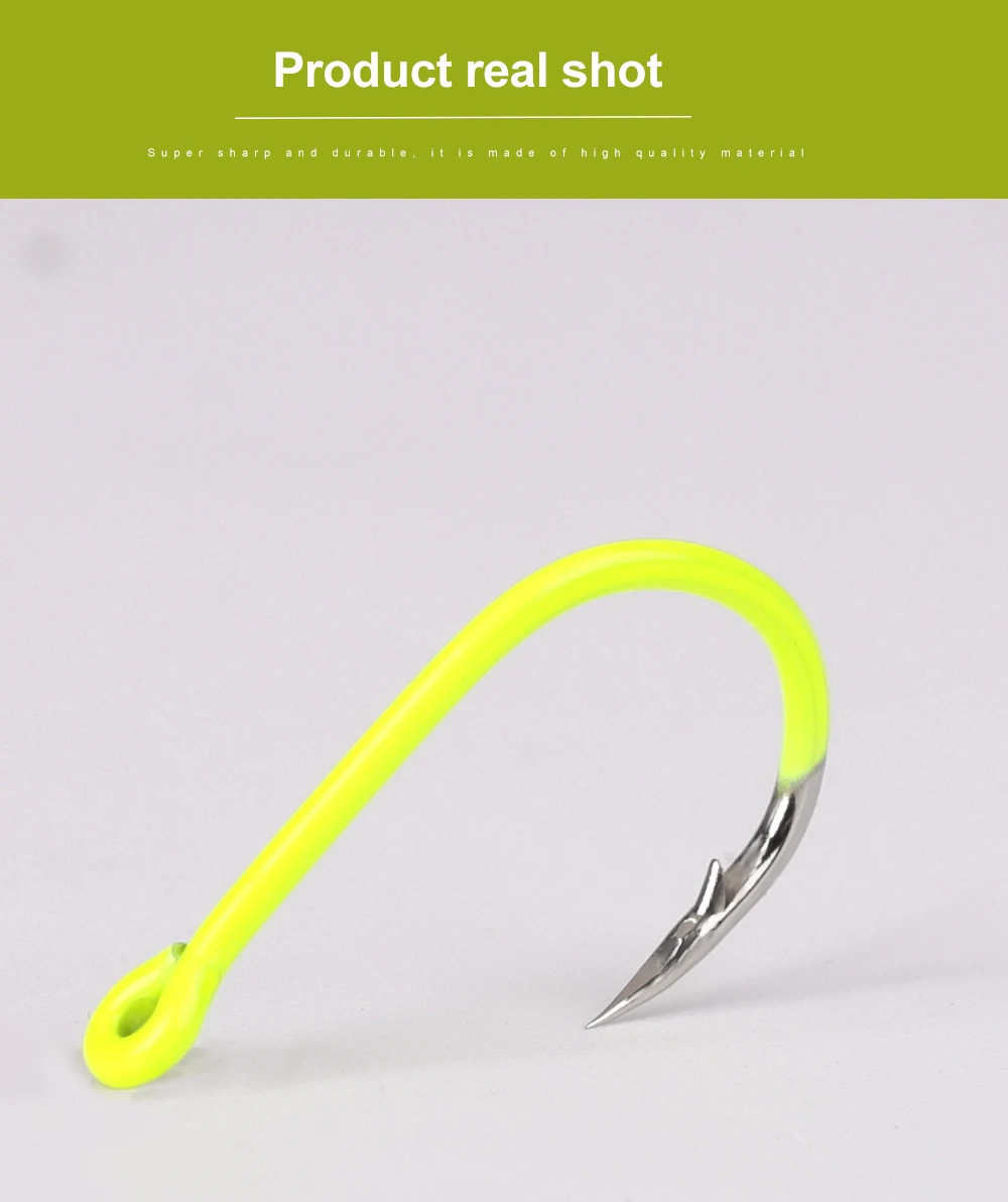 NGB 50PCS Sharp High-carbon Stahl Angelhaken Stacheldraht Fluoreszierende Angeln Langlebig Haken Fisch Getriebe Kampf Haken Mit Auge für Karpfen – Detail 8