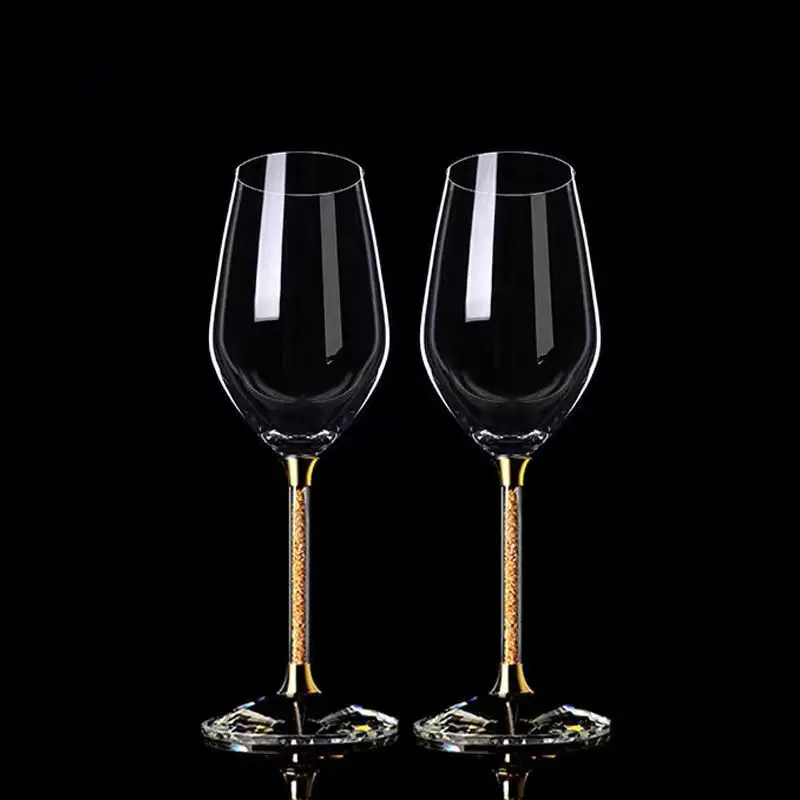Premium Gold Foil Crystal Glass, Wine Glass, Champagne Glasses for Drinks, Whiskey Cup, Wineglass, Original Cocktail Glasses Set