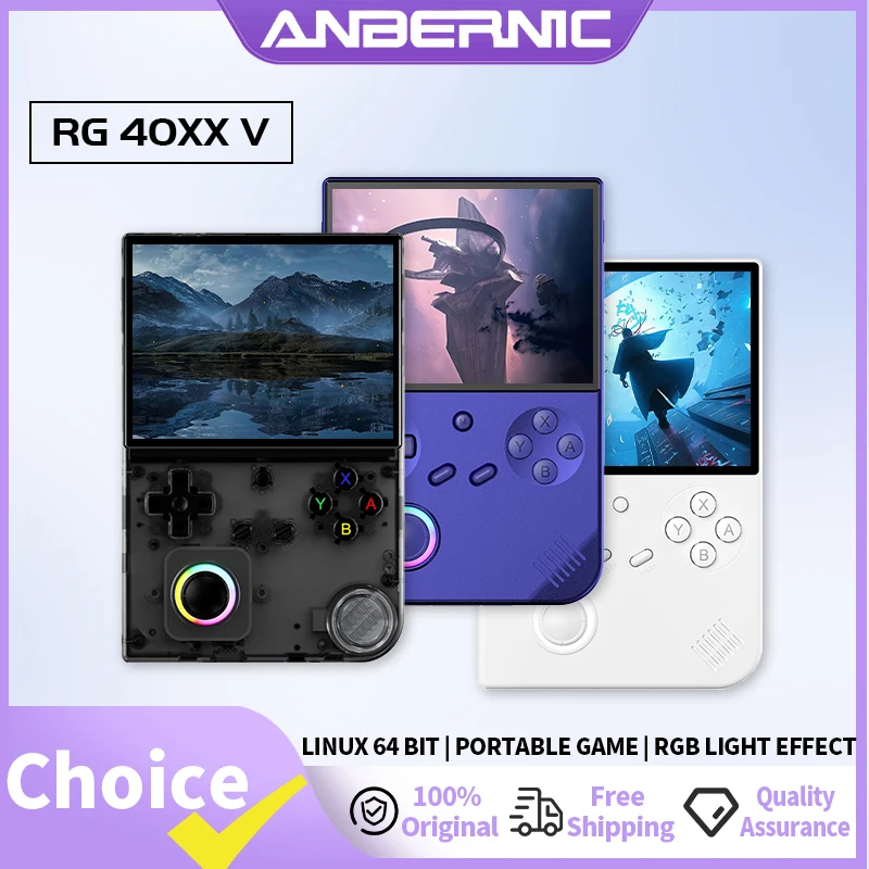 RG40XXV  64-bit Linux retro handheld game console 4.0 IPS screen supports 5g Bluetooth HD output 3200mah battery