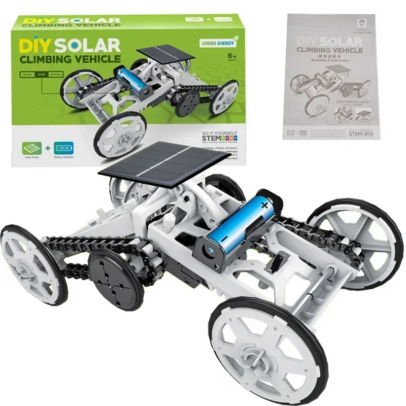 

DIY Solar Car 4WD Kids Toys Climbing Vehicle Educational Engineering Blocks Car Science Kit Building Machine Boys Learning Gift