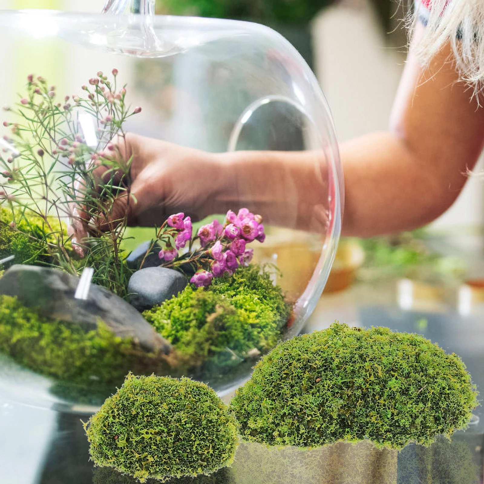 

12 Pcs Artificial Moss Block Plants for Indoor Ornaments Simulated Landscaping Emulated Mossy